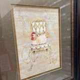 French Rooster on Chair ART WORK 22Wx26H