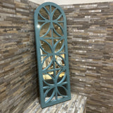 Blue Arch Mirror Panel Wall Decor MIRRORS 12x36