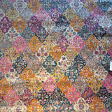 Nourison Home Gray Blue And Orange Quatrefoil Distressed Area Rug RUG 7'x10'