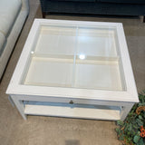 LIATORP Shadow Box Glass Top COFFEE/COCKTAIL TABLE White 37w37d21h
