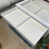 LIATORP Shadow Box Glass Top COFFEE/COCKTAIL TABLE White 37w37d21h