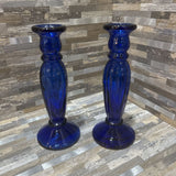 2pc Set Cobalt Glass Candle Holder ACCESSORIES 4d9h