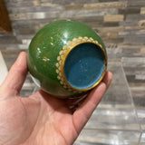 Chinese Cloisonne Enamel Vase ACCESSORIES Green 3.5Wx3.25H
