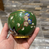Chinese Cloisonne Enamel Vase ACCESSORIES Green 3.5Wx3.25H