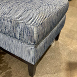 Ballard Designs Tailored Coastal Stripe OTTOMANS Blue/White 28Wx24Dx17H