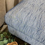 Ballard Designs Tailored Coastal Stripe OTTOMANS Blue/White 28Wx24Dx17H