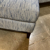 Ballard Designs Tailored Coastal Stripe OTTOMANS Blue/White 28Wx24Dx17H