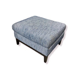 Ballard Designs Tailored Coastal Stripe OTTOMANS Blue/White 28Wx24Dx17H