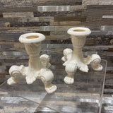 Lefton 2pc Set Vintage Tri-Foot Candle Holders ACCESSORIES 4Wx4H