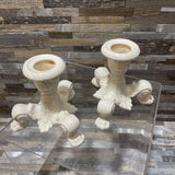 Lefton 2pc Set Vintage Tri-Foot Candle Holders ACCESSORIES 4Wx4H