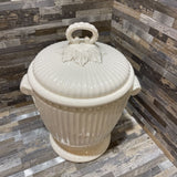 American Atelier Athena Ironstone Lidded Jar ACCESSORIES White 9Wx7Dx10H