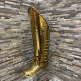 Italian Brass Boot Shaped Umbrella or Cane Stand ACCESSORIES 14Wx5Dx21H