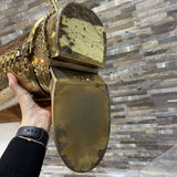 Italian Brass Boot Shaped Umbrella or Cane Stand ACCESSORIES 14Wx5Dx21H
