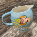 Ceramic Fish Pitcher ACCESSORIES 10Wx6Dx8H