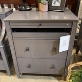 Ballard Designs Sidney 2-Drawer w/ Charging Station SIDE TABLE Gray 24w20d30h