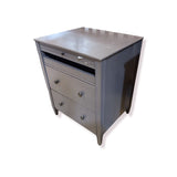 Ballard Designs Sidney 2-Drawer w/ Charging Station SIDE TABLE Gray 24w20d30h