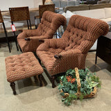 Tufted Mid-Century Armchair w/ Ottoman CHAIR 32w38d26h