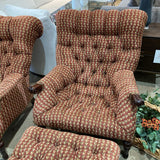 Tufted Mid-Century Armchair w/ Ottoman CHAIR 32w38d26h