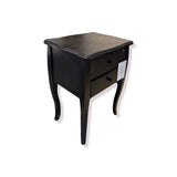 Traditional Wood 2-Drawer NIGHTSTAND Brown Black 20w16d30h