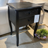 Traditional Wood 2-Drawer NIGHTSTAND Brown Black 20w16d30h