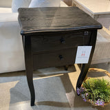 Traditional Wood 2-Drawer NIGHTSTAND Brown Black 20w16d30h