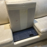 Quebec 69 Leather Queen Sleeper SOFA Ivory 92w36d36h