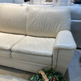 Quebec 69 Leather Queen Sleeper SOFA Ivory 92w36d36h