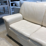 Quebec 69 Leather Queen Sleeper SOFA Ivory 92w36d36h