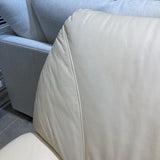Quebec 69 Leather Queen Sleeper SOFA Ivory 92w36d36h