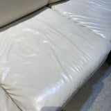 Quebec 69 Leather Queen Sleeper SOFA Ivory 92w36d36h