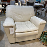Quebec 69 Comfy Leather Armchair CHAIR Ivory 44w36d36
