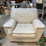 Quebec 69 Comfy Leather Armchair CHAIR Ivory 44w36d36