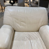 Quebec 69 Comfy Leather Armchair CHAIR Ivory 44w36d36