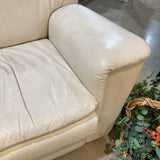 Quebec 69 Comfy Leather Armchair CHAIR Ivory 44w36d36