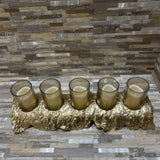 5 Candle Gold Centerpiece ACCESSORIES 20w7d6h