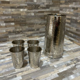 5pc Set Hammered Pitcher & Cups ACCESSORIES 4d8h