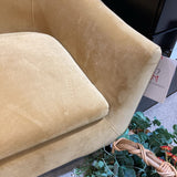 Jennifer Taylor Sleek Curved Back Velvet CHAIR Mustard Yellow 35Wx31Dx38H