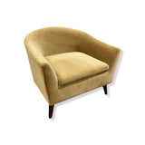 Jennifer Taylor Sleek Curved Back Velvet CHAIR Mustard Yellow 35Wx31Dx38H