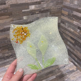 Fused Slag Art Glass Lily Dish ACCESSORIES 7Wx1H