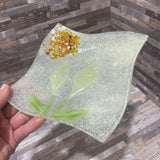 Fused Slag Art Glass Lily Dish ACCESSORIES 7Wx1H