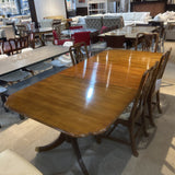 Statton Furniture Queen Anne Footed Table w/ Two Leaves DINING TABLE 92w46d29h