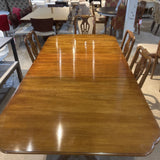 Statton Furniture Queen Anne Footed Table w/ Two Leaves DINING TABLE 92w46d29h