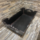 Asian Style Wood Bin w/ Cutout Handles ACCESSORIES 21Wx12Dx5H