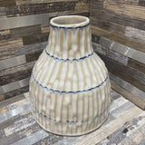 Textured Small Mouth Vase ACCESSORIES White & Blue 5Wx5H