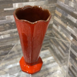 Frankoma Pottery Blaze Glaze Ceramic Vase w/ Scalloped Rim ACCESSORIES 2.5Wx6.5H
