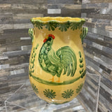 Italian Ceramic Rooster Vase ACCESSORIES 6Wx7.25H