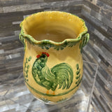 Italian Ceramic Rooster Vase ACCESSORIES 6Wx7.25H