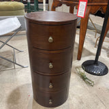 Liam 4-Drawer Cylinder SIDE TABLE Mocha 11Wx24H
