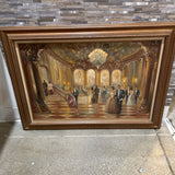 Ballroom Dancing Antique Framed Oil Painting ART WORK 44x32