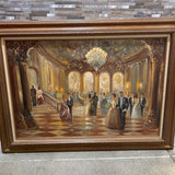 Ballroom Dancing Antique Framed Oil Painting ART WORK 44x32